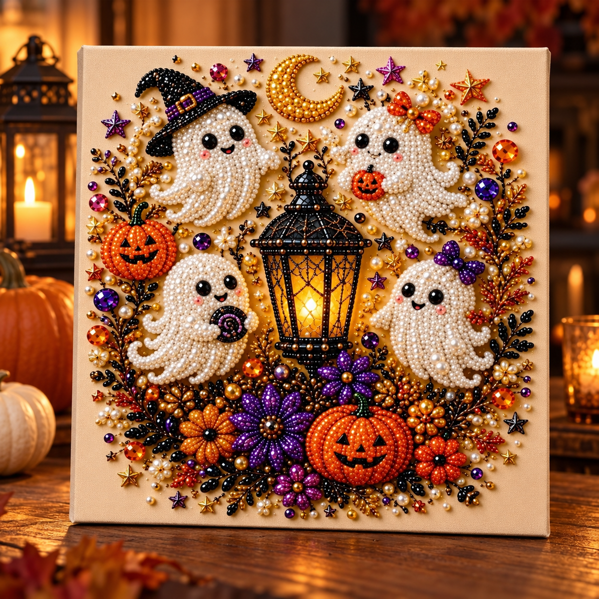 Halloween Ghost And Pumpkin Diamond Art Kit