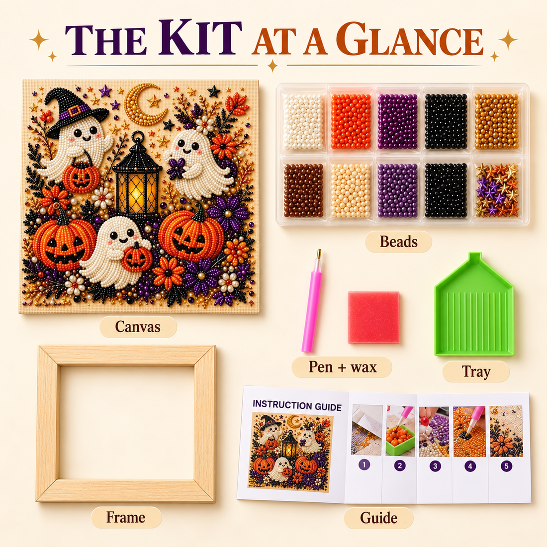 Halloween Ghost And Pumpkin Diamond Art Kit