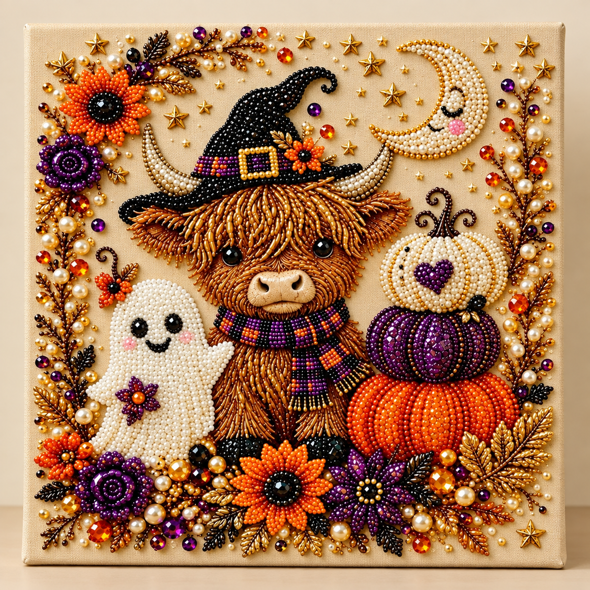 Halloween Ghost And Pumpkin Diamond Art Kit